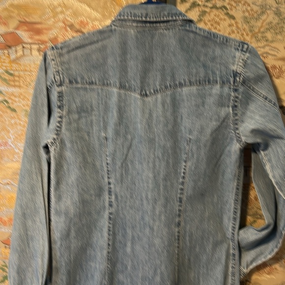 RALPH LAUREN BLUE DENIM SHIRT DRESS WESTERN FITTED LONG SLEEVE CLASSIC SZ PP - Picture 9 of 14